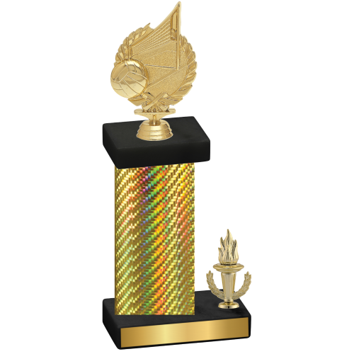 Accented Single Gold Carbon Fiber Victory Volleyball Trophy