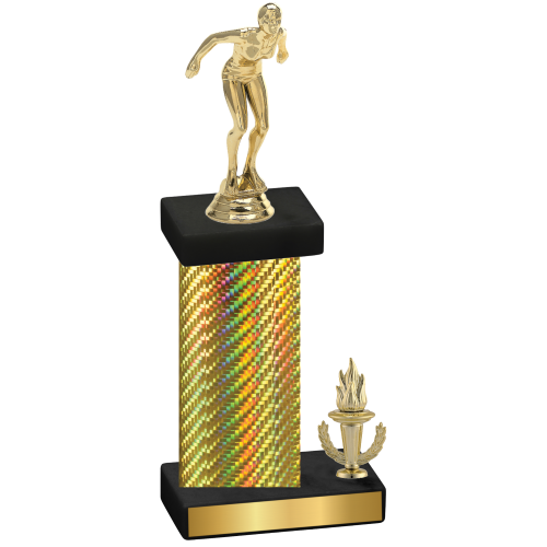 Accented Single Gold Carbon Fiber Victory Tennis Trophy