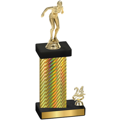 Accented Single Gold Carbon Fiber Year Tennis Trophy