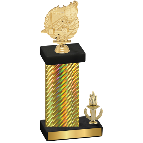 Accented Single Gold Carbon Fiber Victory Swimming Trophy