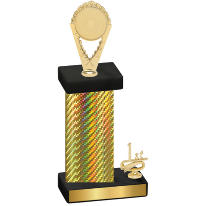 Accented Single Gold Carbon Fiber First Place Insert Trophy