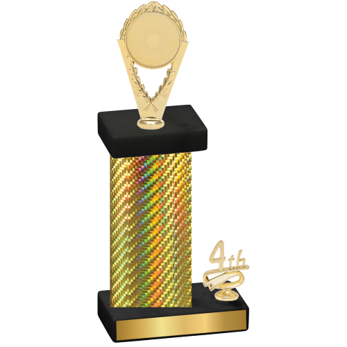 Accented Single Gold Carbon Fiber Fourth Place Insert Trophy