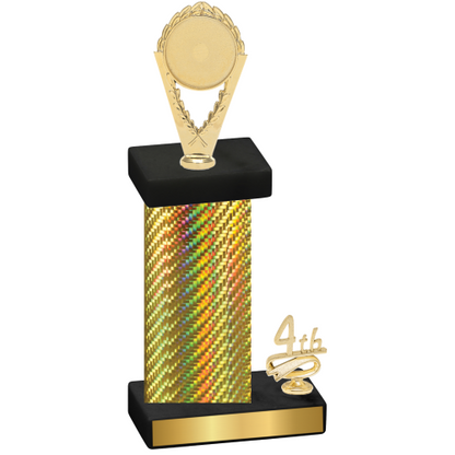 Accented Single Gold Carbon Fiber Fourth Place Insert Trophy