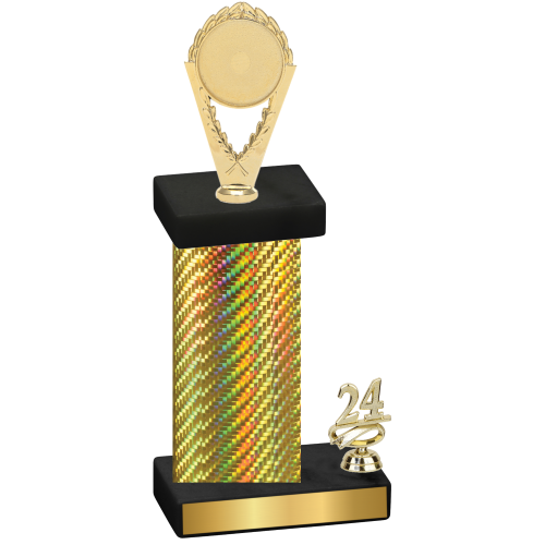 Accented Single Gold Carbon Fiber Year Insert Trophy