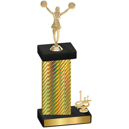 Accented Single Gold Carbon Fiber First Place Cheerleading Trophy