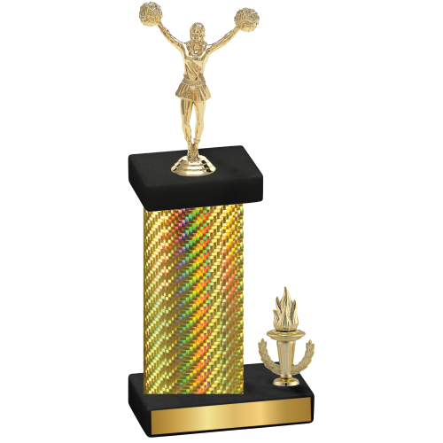 Accented Single Gold Carbon Fiber Victory Cheerleading Trophy