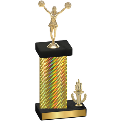 Accented Single Gold Carbon Fiber Victory Cheerleading Trophy