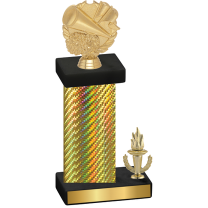 Accented Single Gold Carbon Fiber Victory Cheerleading Trophy