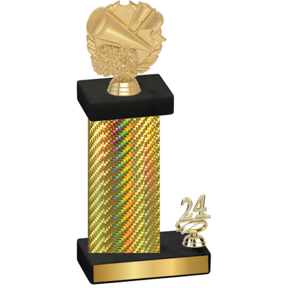 Accented Single Gold Carbon Fiber Year Cheerleading Trophy