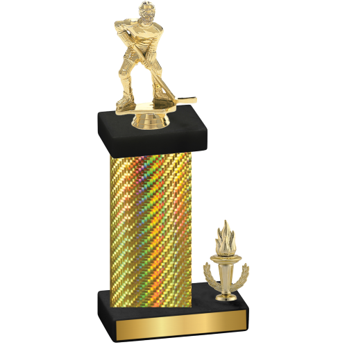 Accented Single Gold Carbon Fiber Victory Hockey Trophy