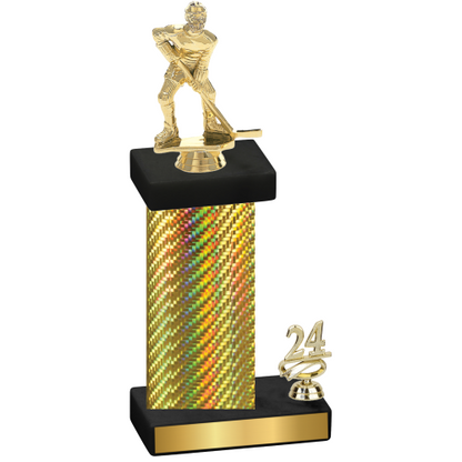 Accented Single Gold Carbon Fiber Year Hockey Trophy