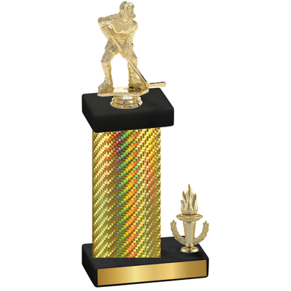 Accented Single Gold Carbon Fiber Victory Hockey Trophy