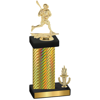 Accented Single Gold Carbon Fiber Victory Lacrosse Trophy