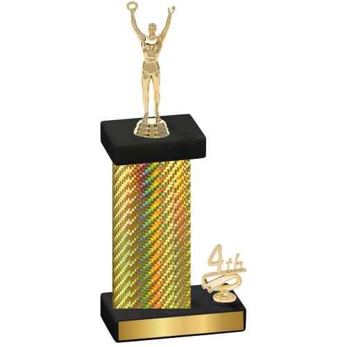 Accented Single Gold Carbon Fiber Fourth Place Victory Trophy