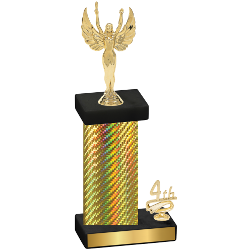 Accented Single Gold Carbon Fiber Fourth Place Victory Trophy