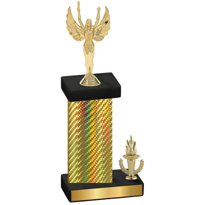 Accented Single Gold Carbon Fiber Victory Victory Trophy