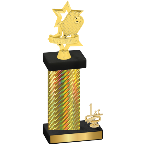 Accented Single Gold Carbon Fiber First Place Pickleball Trophy