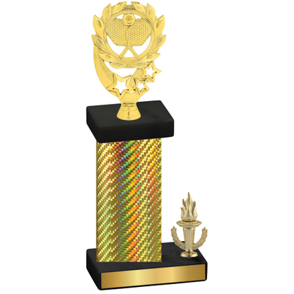 Accented Single Gold Carbon Fiber Victory Pickleball Trophy