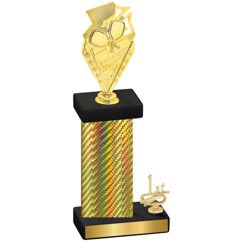 Accented Single Gold Carbon Fiber First Place Pickleball Trophy