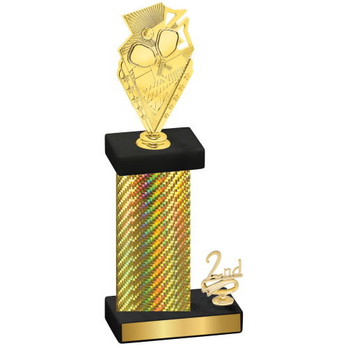 Accented Single Gold Carbon Fiber Second Place Pickleball Trophy