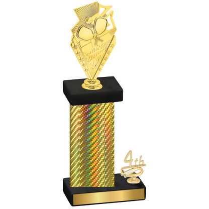 Accented Single Gold Carbon Fiber Fourth Place Pickleball Trophy