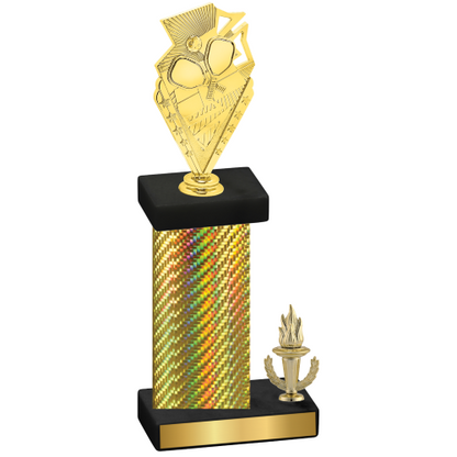 Accented Single Gold Carbon Fiber Victory Pickleball Trophy