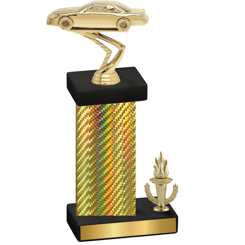 Accented Single Gold Carbon Fiber Victory Cars Trophy