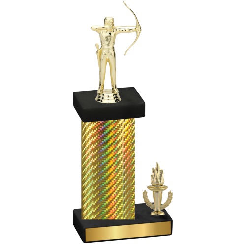 Accented Single Gold Carbon Fiber Victory Archery Trophy