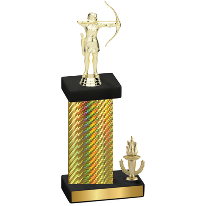 Accented Single Gold Carbon Fiber Victory Archery Trophy