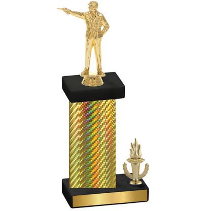 Accented Single Gold Carbon Fiber Victory Shooter Trophy