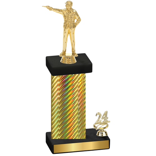 Accented Single Gold Carbon Fiber Year Shooter Trophy