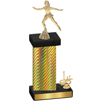 Accented Single Gold Carbon Fiber First Place Skater Trophy