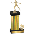Accented Single Gold Carbon Fiber Fourth Place Skater Trophy