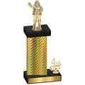 Accented Single Gold Carbon Fiber Fourth Place Holiday Trophy