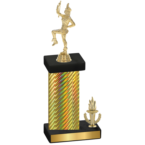 Accented Single Gold Carbon Fiber Victory Majorette Trophy