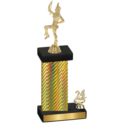 Accented Single Gold Carbon Fiber Year Majorette Trophy