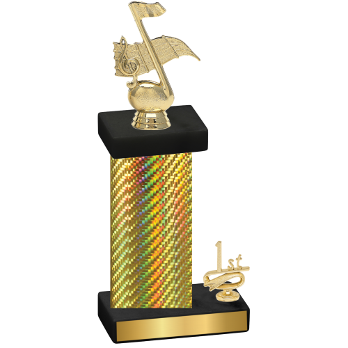 Accented Single Gold Carbon Fiber First Place Music Trophy