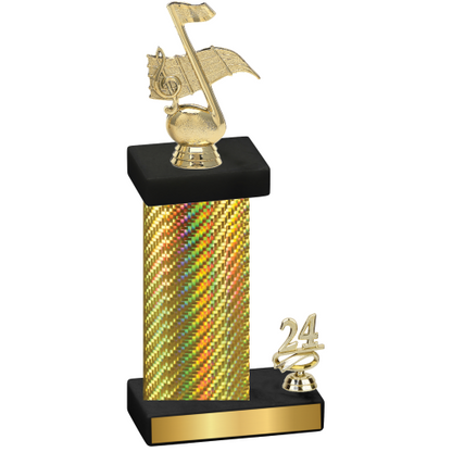 Accented Single Gold Carbon Fiber Year Music Trophy