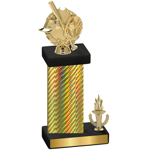 Accented Single Gold Carbon Fiber Victory Baseball Trophy