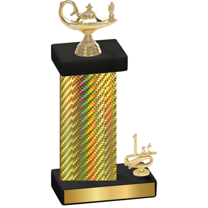 Accented Single Gold Carbon Fiber First Place Academics Trophy