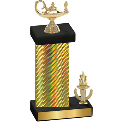 Accented Single Gold Carbon Fiber Victory Academics Trophy