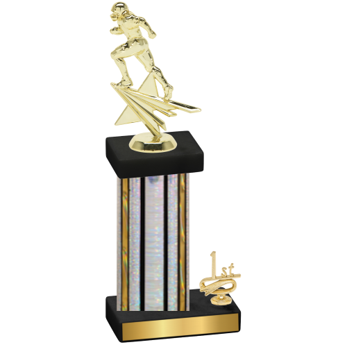 Accented Single Silver Glacier First Place Football Trophy