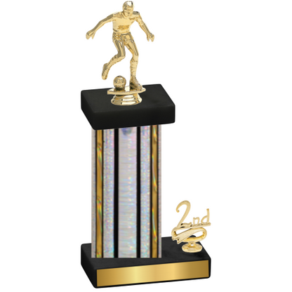 Accented Single Silver Glacier Second Place Soccer Trophy