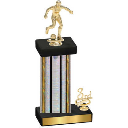 Accented Single Silver Glacier Third Place Soccer Trophy