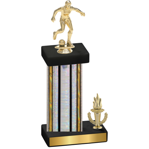 Accented Single Silver Glacier Victory Soccer Trophy