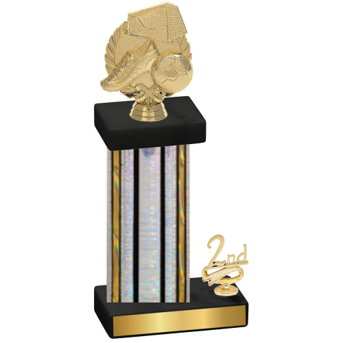 Accented Single Silver Glacier Second Place Soccer Trophy