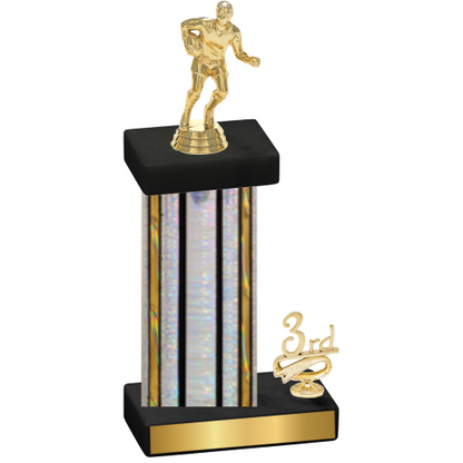 Accented Single Silver Glacier Third Place Rugby Trophy