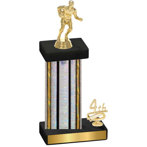 Accented Single Silver Glacier Fourth Place Rugby Trophy