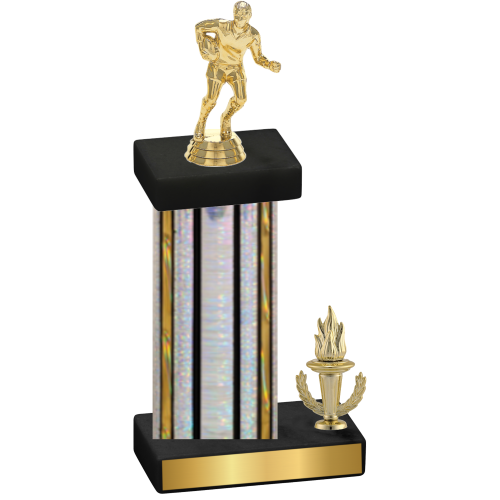 Accented Single Silver Glacier Victory Rugby Trophy