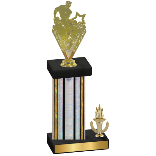 Accented Single Silver Glacier Victory Rugby Trophy